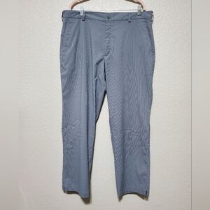 Nike Gray Dri-Fit Golf Performance Pants White Pinstripes Men's Size 38 X 30
